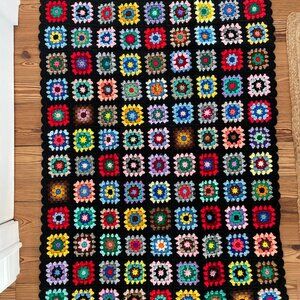 Granny Square Crocheted Afghan - New - Measures 3' X 4' 6"